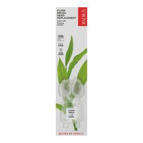 Radius 085178001158 Floss Brush Replacement Heads With Super Soft Premium Bristles 2 Counts