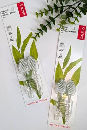 Bbrs2 Radius Lot 2x2 4 Total Toothbrush Brush Head Replacement 2-count Pack Each