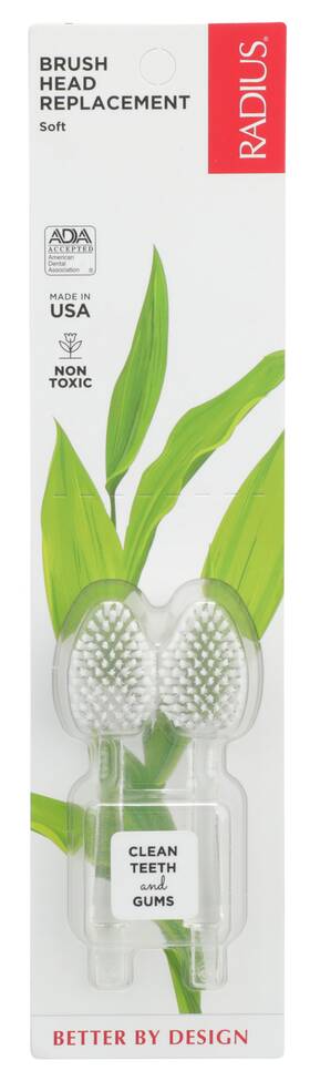 Radius Rd0012 Brush Head Replacement Soft 2 Toothbrush Heads