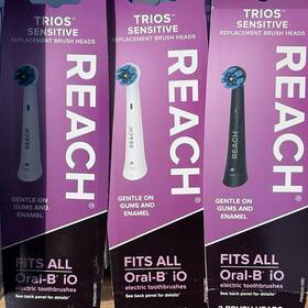 Reach Pws54a1sb1 Trios Sensitive Replacement Brush Heads For Oral-b Io Electric Toothbrush