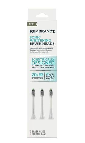 Rembrandt Ra75528 Sonic Teeth Whitening Power Toothbrush Replacement Brush Heads 3 Count