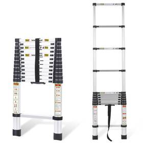 Rikade 784232209850 Telescoping Ladder 16.5ft And Attic Heavy 5m/16.5ft Aluminum