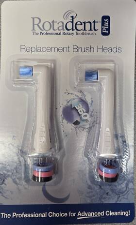 9094m Rotadent Plus Hollow Tip Flat Replacement Brush Head New Model Only 2pk