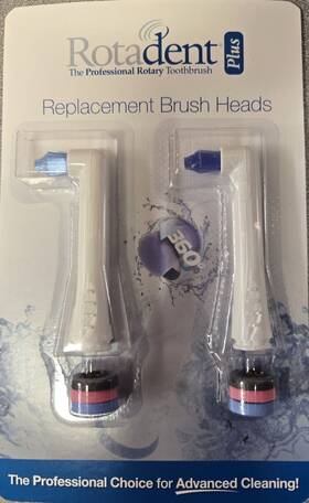 9094s Rotadent Plus Short Tip Pointed Replacement Brush Head New Model 2pk
