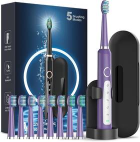 01518 Rtauys M5 Sonic Electric Toothbrush For Adults 1 Count Pack Of Purple