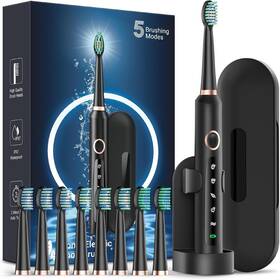 Hk01518 Rtauys M5 Sonic Electric Toothbrush For Adults And 1 Count Pack Of Black