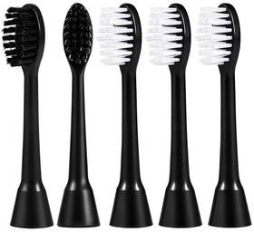Savtmvas 647168730969 Toothbrush Replacement Heads For Moon Electric 5 Medium Black