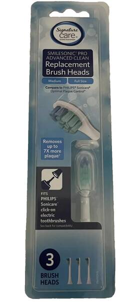 16717-brush-heads Signature Care Smilesonic Pro Advanced Clean Replacement Brush Head - 3 Pack