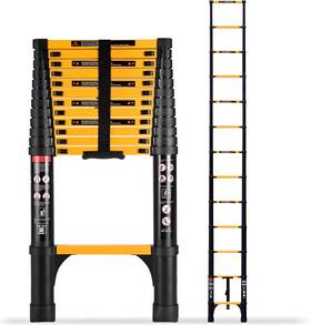 16.5ft-ladder-yellow Sinmeirun 16.5ft Telescoping Ladder Aluminum Extension Folding 16.5 Ft Yellow