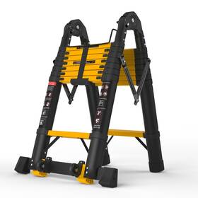16afly Sinmeirun 16.5 Ft Telescoping A Frame Ladder 8 Step Ft-a Yellow