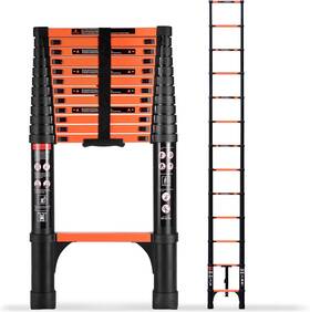 16lo Sinmeirun 16.5 Ft Telescoping Ladder Aluminum Extension 330 Orange