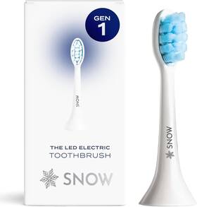 Snow 726084306417 Electric Toothbrush Replacement Heads White Gen 1 Refillable Soft Brush