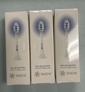 Snow 850043719878 The Led Electric Toothbrush Replacement Head Set Of 3 New Sealed