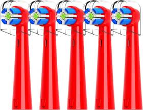 Softniillk 313040555523 5 Pack Replacement Brush Heads For Kids Electric Toothbrush Red Medium