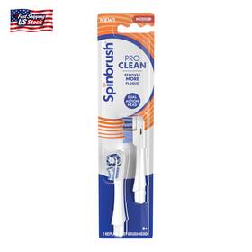 Spinbrush 313053570513 Pro Clean Replacement Heads Electric Toothbrush Refills Medium Brist