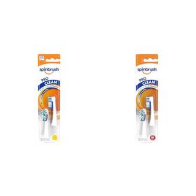 Spinbrush 445020060086 Replacement Heads Soft And Medium Bristles For Battery Toothbrush 2-pack