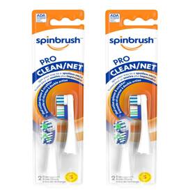 Spinbrush 766878019154 Pro Clean Replacement Toothbrush Heads Soft Bristles Dentist Recommended