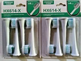 2-four Standard Clean Hx614x Packs 8 Generic Electric Toothbrush Head Click-on