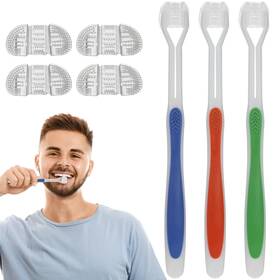 1974pp12169181 Supvox 7pcs Three Sided Toothbrush Replaceable Dual Brush Head Special Needs Toothbr