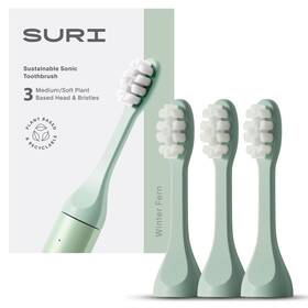 Suri 070000184098 Recyclable Plant-based Toothbrush Heads - Built-in Tongue Scraper Long Last