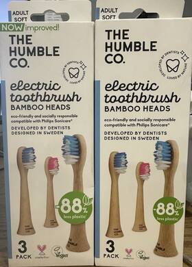 The Humble Co 850021276485 2pk Co. Electric Toothbrush Bamboo Heads 3ct Ea Compatible / Sonicare
