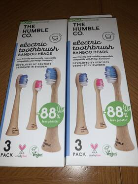 The Humble Co 850021276508 6pk Co. Electric Toothbrush Bamboo Heads With Reminder Bristles 3ct Ea
