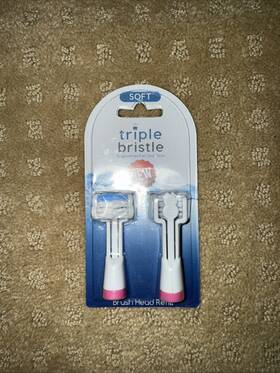 Triple Bristle 650181553545 3-sided Sonic Toothbrush Replacement Brush Heads Pink - Free Ship