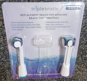 Triple Bristle 710051990464 Soft Replacement Heads For Sonicare Brand Toothbrushes 2 Pack