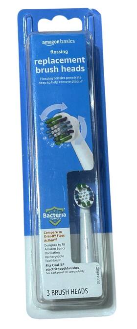 19885 Up & Amazon Basics Flossing Replacement Brush Heads For Oral-b 3 Count White