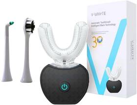 Sa-vw-520bl V-white Ultrasonic U-shaped Toothbrush For 1 Count Pack Of Black - Adult