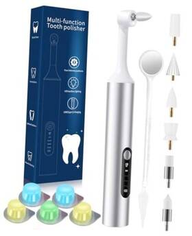 Vastaint Lmk-2526 Tooth Polisher Electric Rechargeable Teeth Polishing Kit With Led Sliver