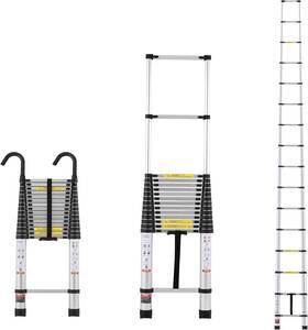 Vevor 197988089575 Telescoping Ladder 20.3ft Aluminum Lightweight Extension Silver