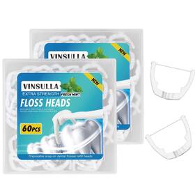 Vinsulla Lisvin108p-37us Ultraclean Access Flosser Refill Heads 60 Count Pack Of 2 White