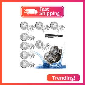Wahfox Wf-sk08 8 Pcs Shaver Replacement Blades For Skull Pitbull