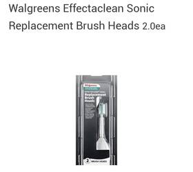 273597 Walgreens Effectaclean Sonic Replacement Brush Heads 2 Pack New Fits 5 Handles