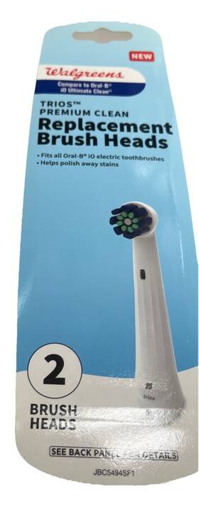 Walgreens W11028-1225-l Trios Replacement Brush Heads 2 Pack For Oral-b Io Ultimate Clean I3