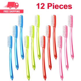 7634133 Zopeal Extra Hard And Firm Toothbrush For Adults Bulk Huge Head Bristle Full 12pcs