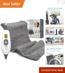 Fast-heating Purerelief Xl Pad 12"X24" With 6 Settings & Soft Fabric Comfort. Fixed Price $77.03.