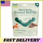 Woof Bite Brush Dog Dental Treat Refills Chicken Plaque Tartar 18 Count. Fixed Price $19.54.