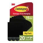 Command Large Picture Hanging Strips, Black, Holds Up To 16 20 Pairs,. Fixed Price $13.95.