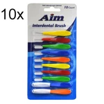 100 Pcs Aim Interdental Brushes Floss - (10 Packs Of 10) Multicolor. Fixed Price $79.99.