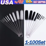 Nylon Straw Brush Cleaner Bottle Tube Pipe Small Long Cleaning 10PCS Set Usa Lot. Fixed Price $23.49.