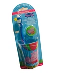 Peppa Pig Toothbrush Set, Brushbuddies Soft Bristle Cap Cup Hasbro New. Fixed Price $14.88.