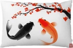 Throw Pillow Cover Watercolor Japanese Fish Cherry Floral Crap. Fixed Price $12.99.