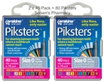 2 X 40 Pack = 80 Piksters Size Interdental Grey Handle Brush Like Floss New. Fixed Price $30.81.