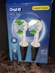 Twin Pack Oral-b Pro 500 Electric Toothbrush Black & White, Rechargeable, Tim. Fixed Price $45.00.