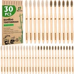 Natural Bamboo Toothbrushes 30 Pack Bpa Free Soft Wood Eco-friendly Bulk + 2 Box. Fixed Price $16.53.