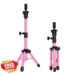 Alileader Mannequin Head Stand Tripod Pink Wig 25 Inch. Fixed Price $20.00.