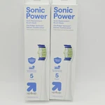 Lot Of 2 Sonic Replacement Power Heads Up&up - 10 Total Brushes. Fixed Price $18.89.