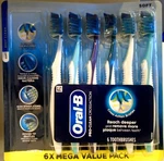 Retail Box Open- Oral-b Crossaction Pro-clean Manual Toothbrush 6 Brushes Soft. Fixed Price $13.99.